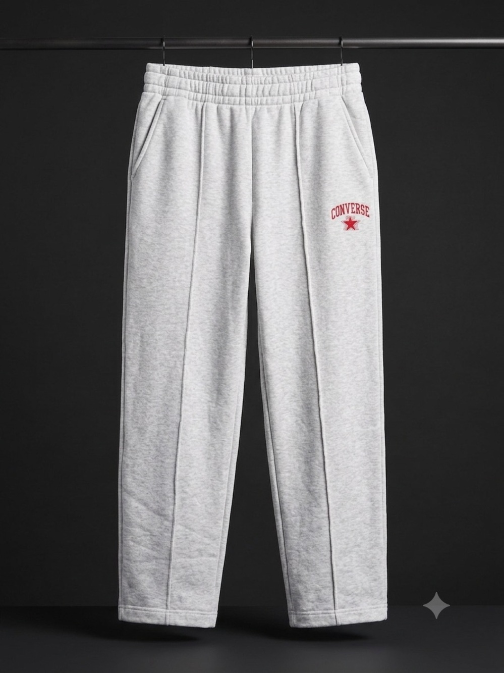 Converse Light Gray Sweatpants with Red Logo Star small